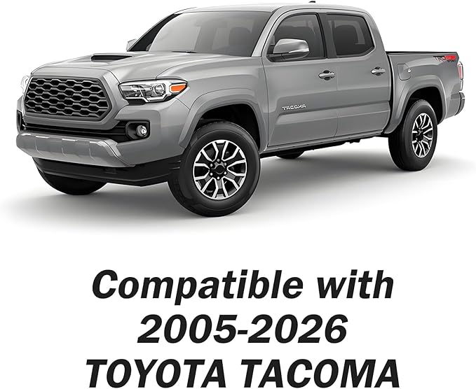 Tomatoman Tacoma Car Rear Seat Covers 2005-2025 2026 Access Double Extended Cab TRD Sport Offroad Limited SR5 V6 Truck with Waterproof Faux Leather Back Cushions(Rear Seat/Black)
