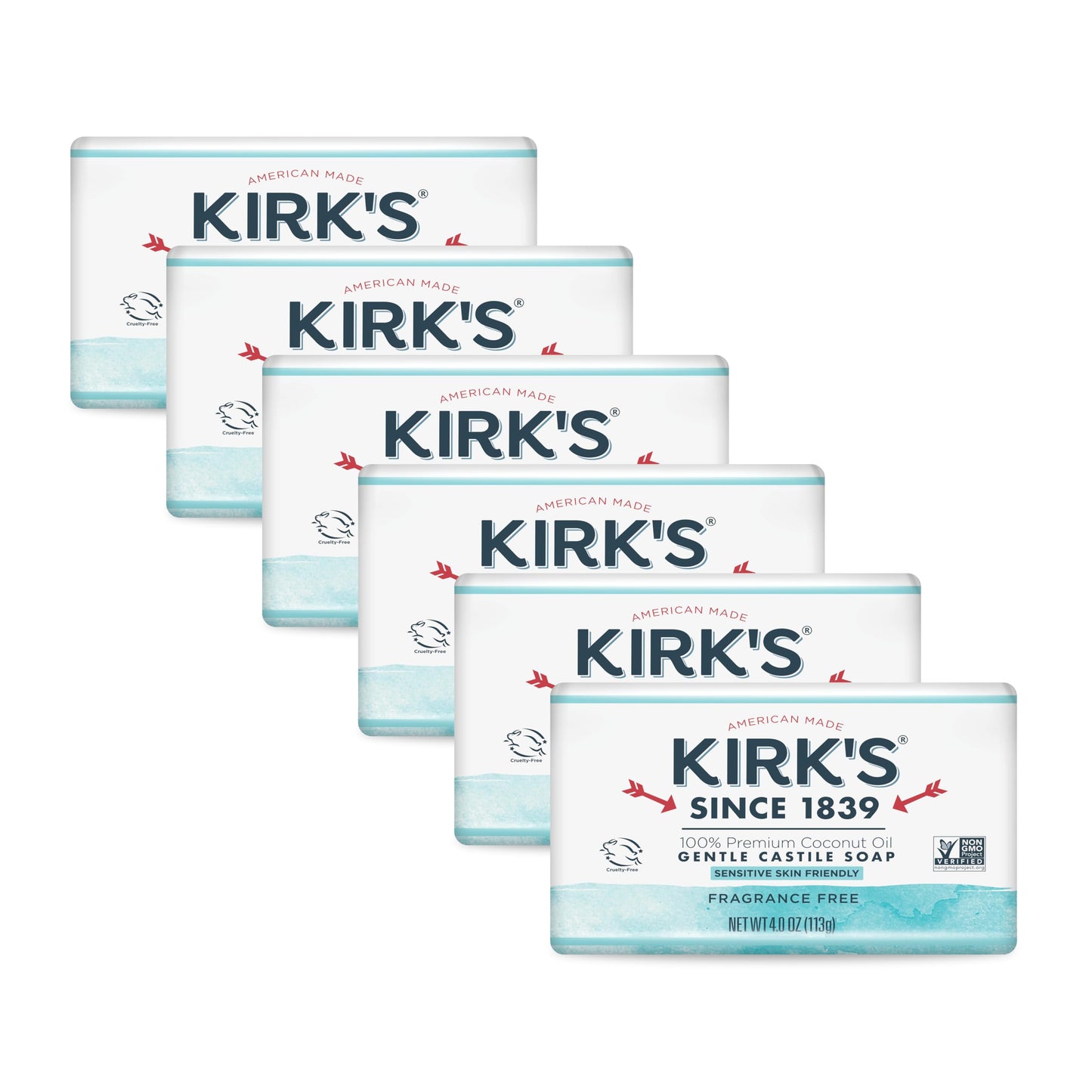 Kirk'S Castile Bar Soap Clean Soap For Men, Women & Children - 100% Premium Coconut Oil, Sensitive Skin Formula, Vegan, Non Gmo,