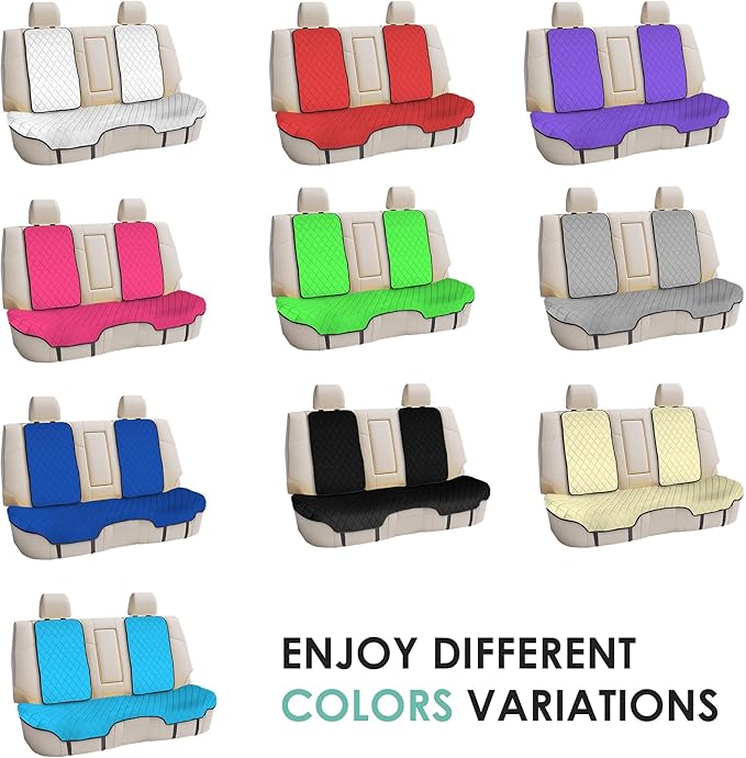 FH Group Car Seat Cushion Neosupreme Automotive Seat Cushions - Universal Fit, Rear Car Seat Cushion, Car Seat Cushions With Non-slip Silicone Backing for SUV, Sedan, Van Rear Set Blue