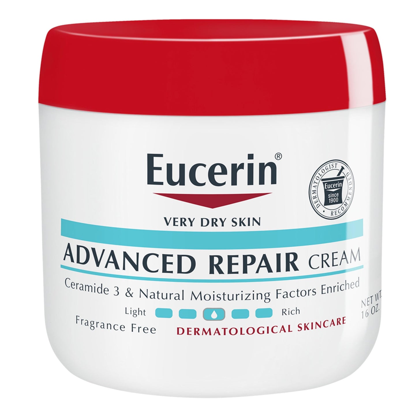 Eucerin Advanced Repair Body Cream, Fragrance Free Body Cream For Dry Skin, 16 Oz Jar