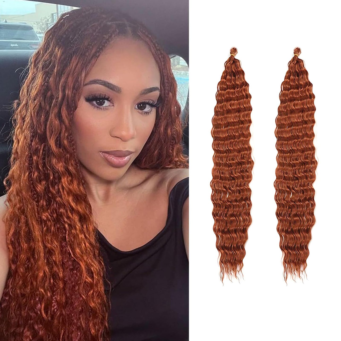Curly Braiding Hair 18 Inch Ocean Wave Crochet Hair For Black Women Long Deep Wave Wet And Wavy Braiding Hair For Boho Braids (#
