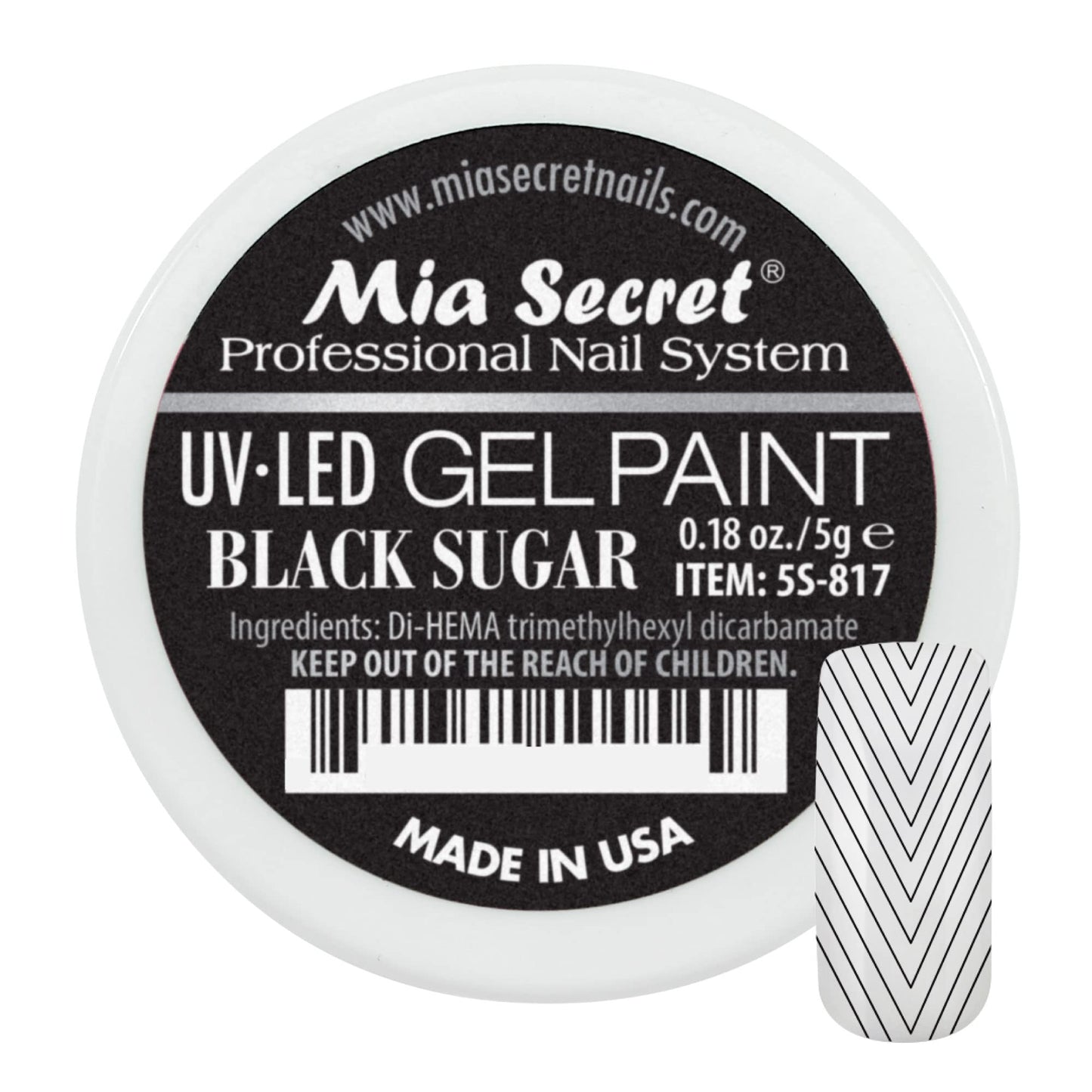 Mia Secret Professional Nail System Uv/Led Gel Paint - 5 Grams (Black Sugar)