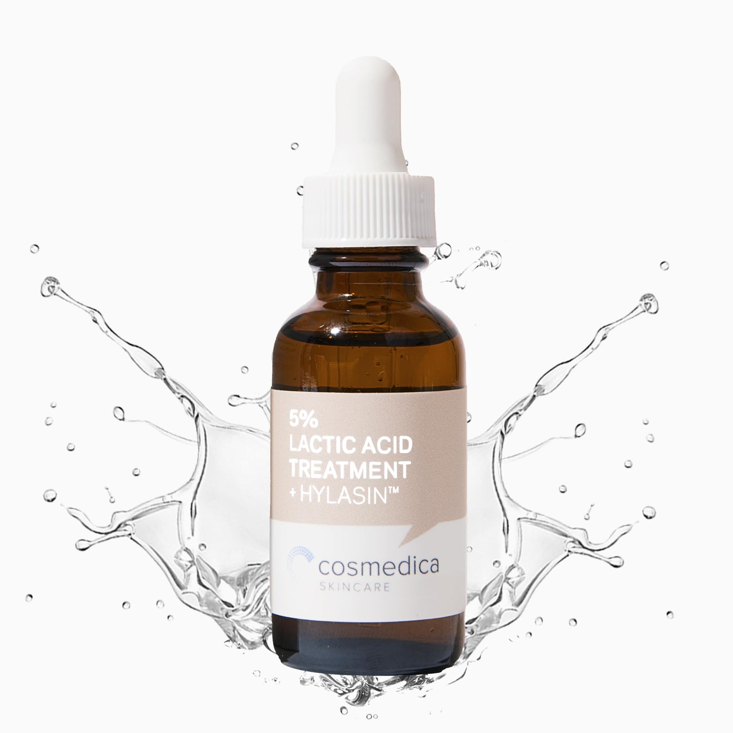 Cosmedica Skincare 5% Lactic Acid Treatment Hylasin - AHA, Hyaluronic Acid, Gentle Exfoliator Dark Spot Corrector, Anti-Aging, F