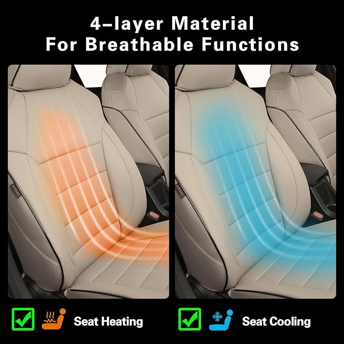 EKR Rav4 Seat Covers Custom Fit for Toyota Rav4 2021-2024 Prime SE,XSE & 2019-2025 Hybrid/PHEV SE,XSE, Leather Car Seat Cover Full Set for SUV,Faux Leather(Beige)