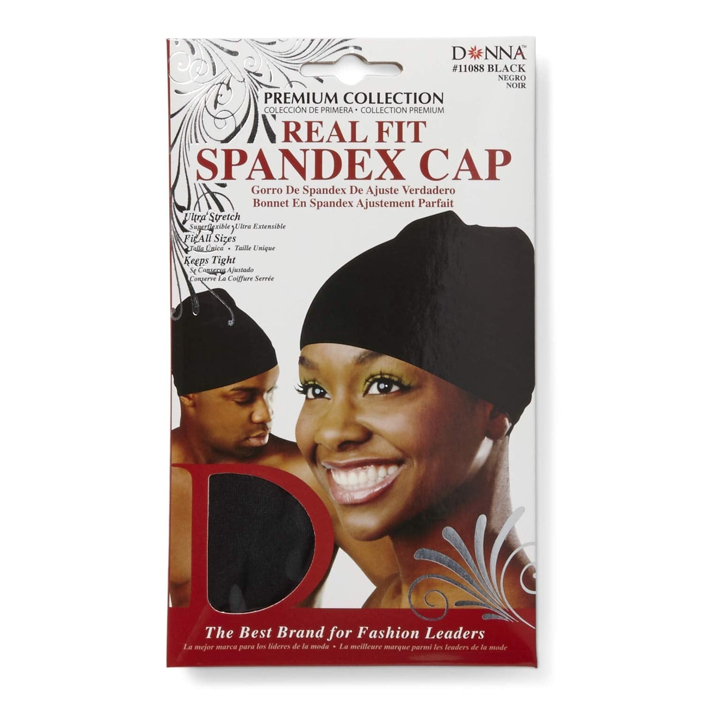 Donna Collection Black Spandex Cap