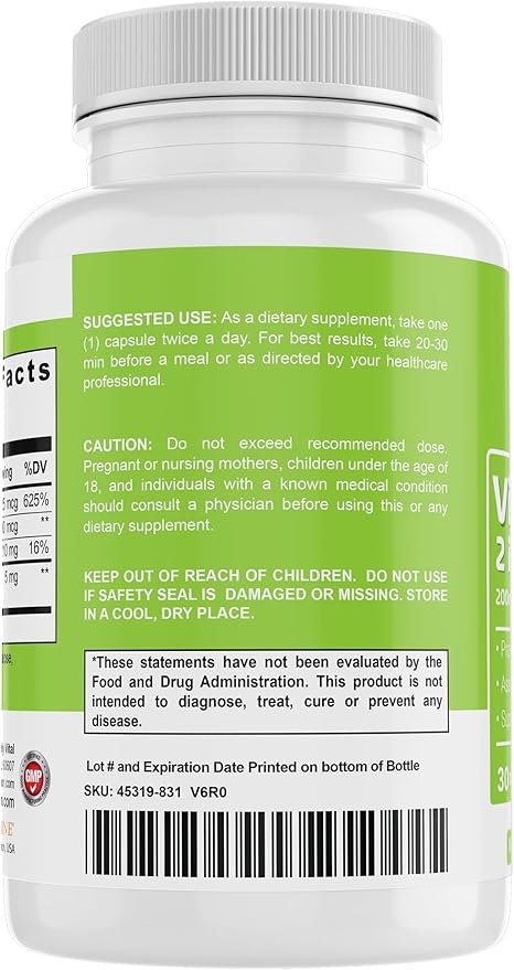 Vitamin K2-D3 2 in 1 Support – 200mg Per Serving – Heart Health, Immune Support & Blood Circulation – 60 Capsules – Gluten-Free, Vegan, Non-GMO, Hormone-Free (1)