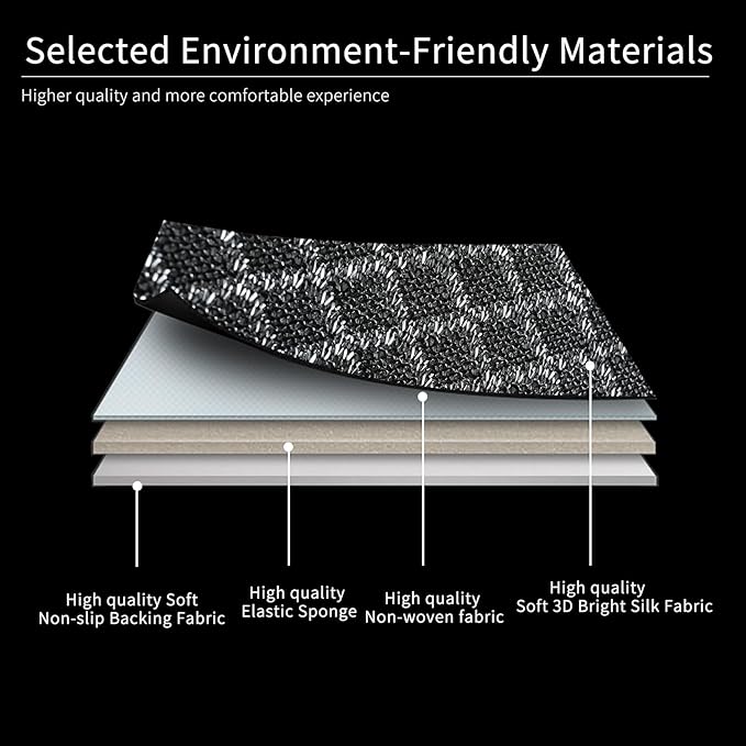 Universal Rear Seat Protector – All-Season Breathable Car Bench Cover with Non-Slip Base,3D Diamond-Pattern Fabric, Fits Most Sedans, SUVs, Vans & Trucks(Black)