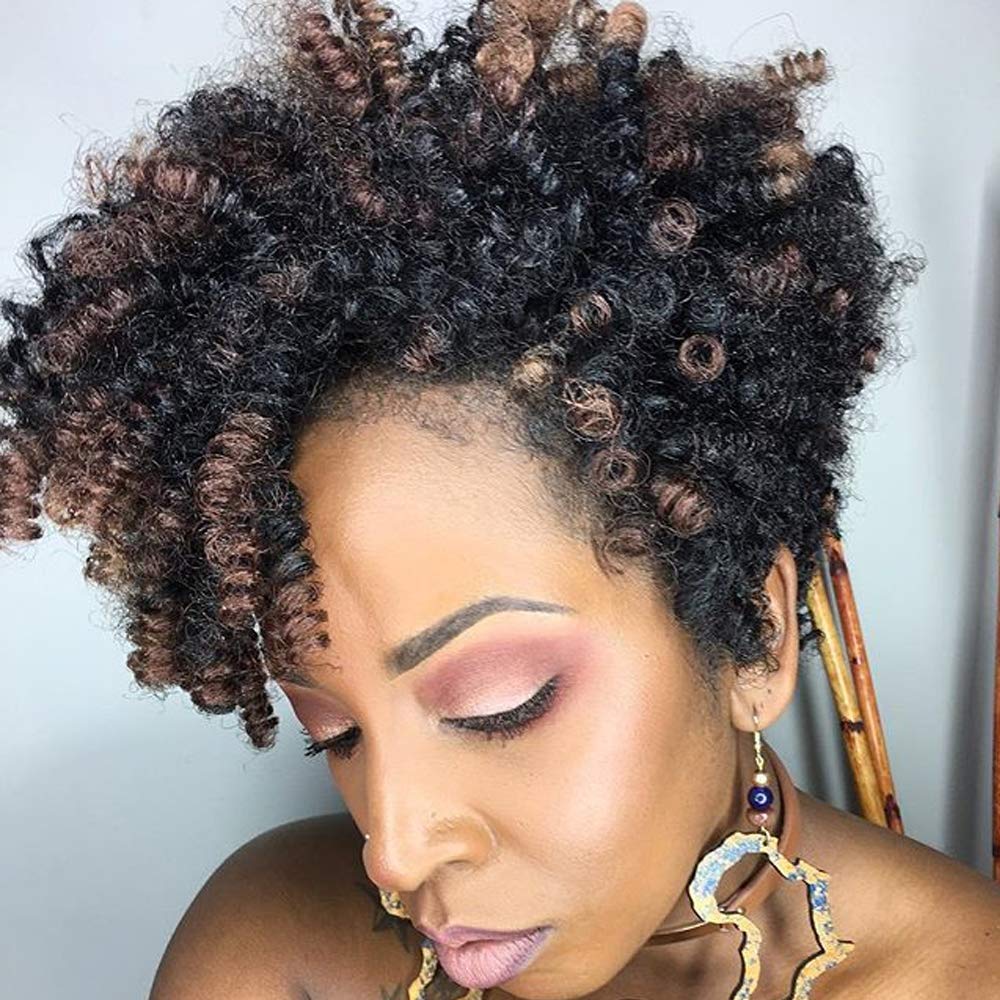 Queentas 3 Pack 10 Inch African Collection Short Crochet Hair For Black Women Curly Braids Braiding Hair Carrie Curl(8Mm) Synthe