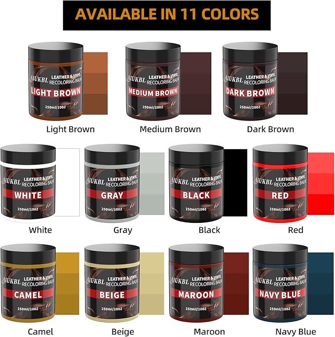 Leather Recoloring Balm, Leather Color Restorer, Leather Restorer for Couches, Leather Scratch Remover, Leather Scratch Repair, Leather Repair Kit for Furniture, Leather Dye (White)