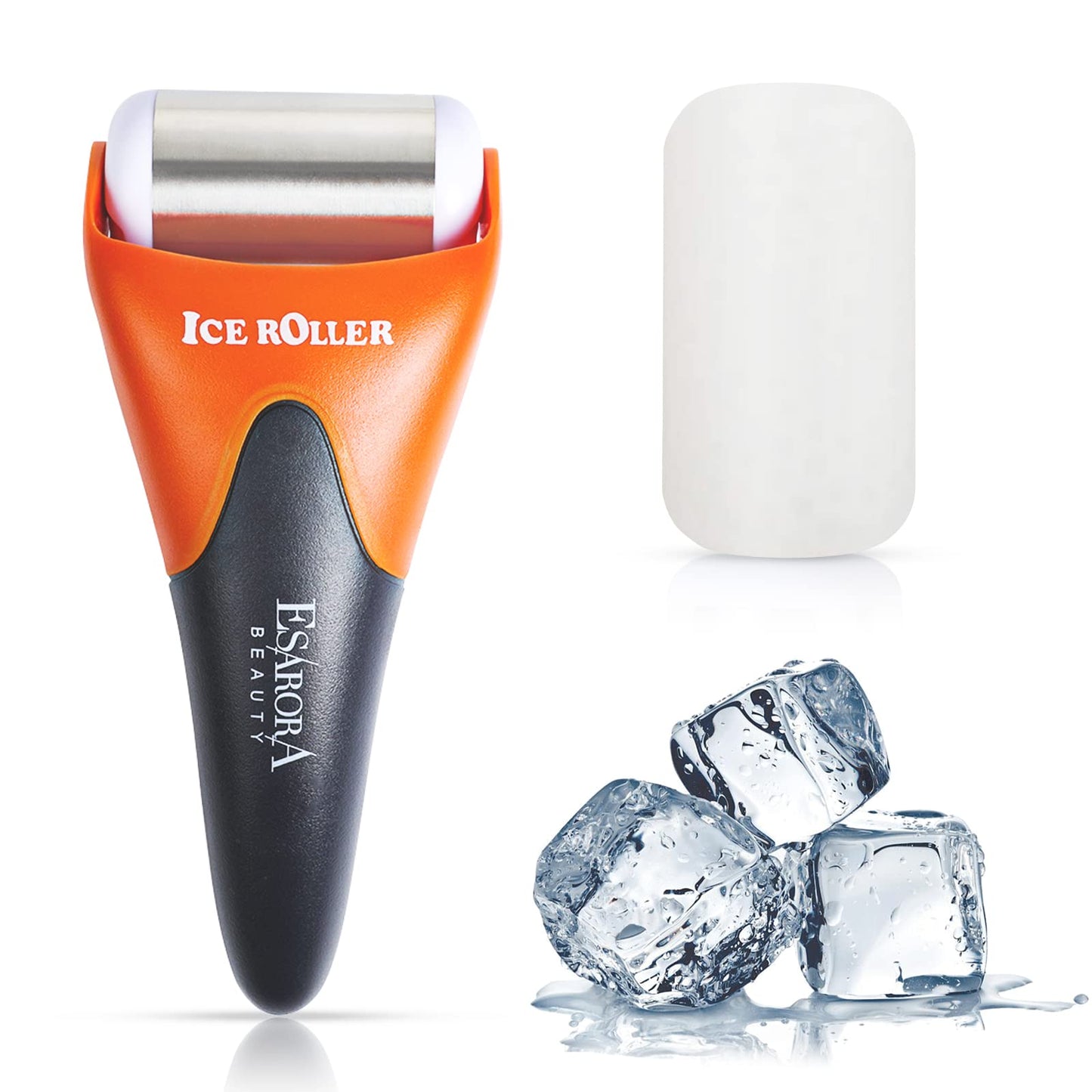Esarora Ice Roller For Face & Eye, Puffiness, Migraine, Pain Relief And Minor Injury, Skin Care Products - Black Orange (1 Plast