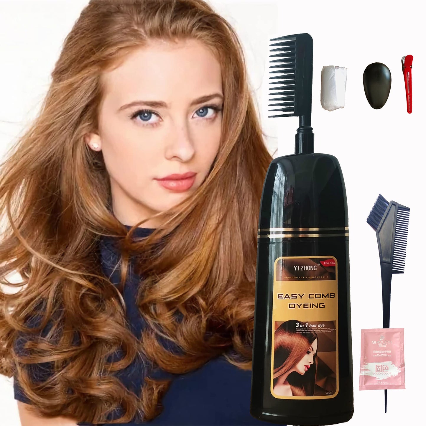 Brown Hair Dye Shampoo Yizhong Light Golden Brown Hair Color For Gray Hair Coverage Permanent Hair Dye Shampoo 3 In 1 For Women