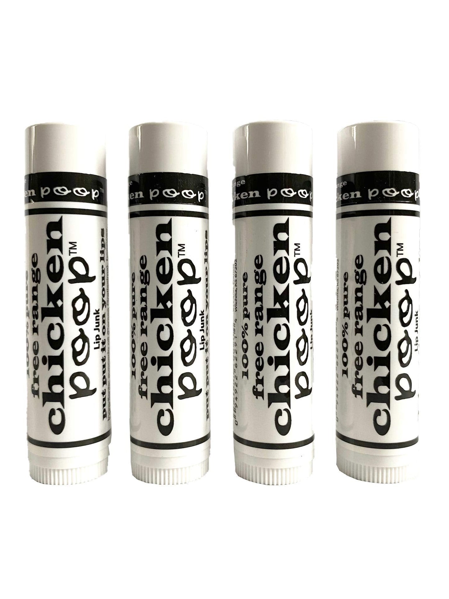 Chicken Poop Lip Balm Simone Chickenbone Original 100% Natural Moisturizer For Dry, Chapped Lips, 0.15 Oz, Pack Of 4