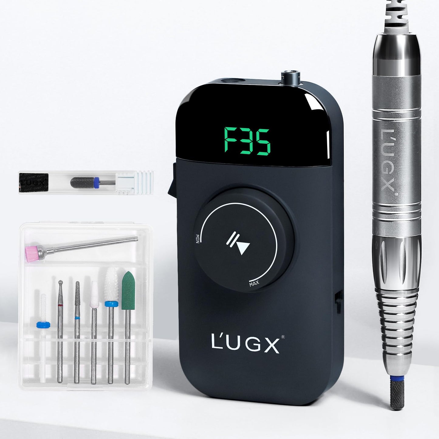 L'Ugx Nail Drill 35000Rpm Professional Brushless Electric Nail Drill Machine, Rechargeable Cordless Nail Efile For Acrylic Gel N