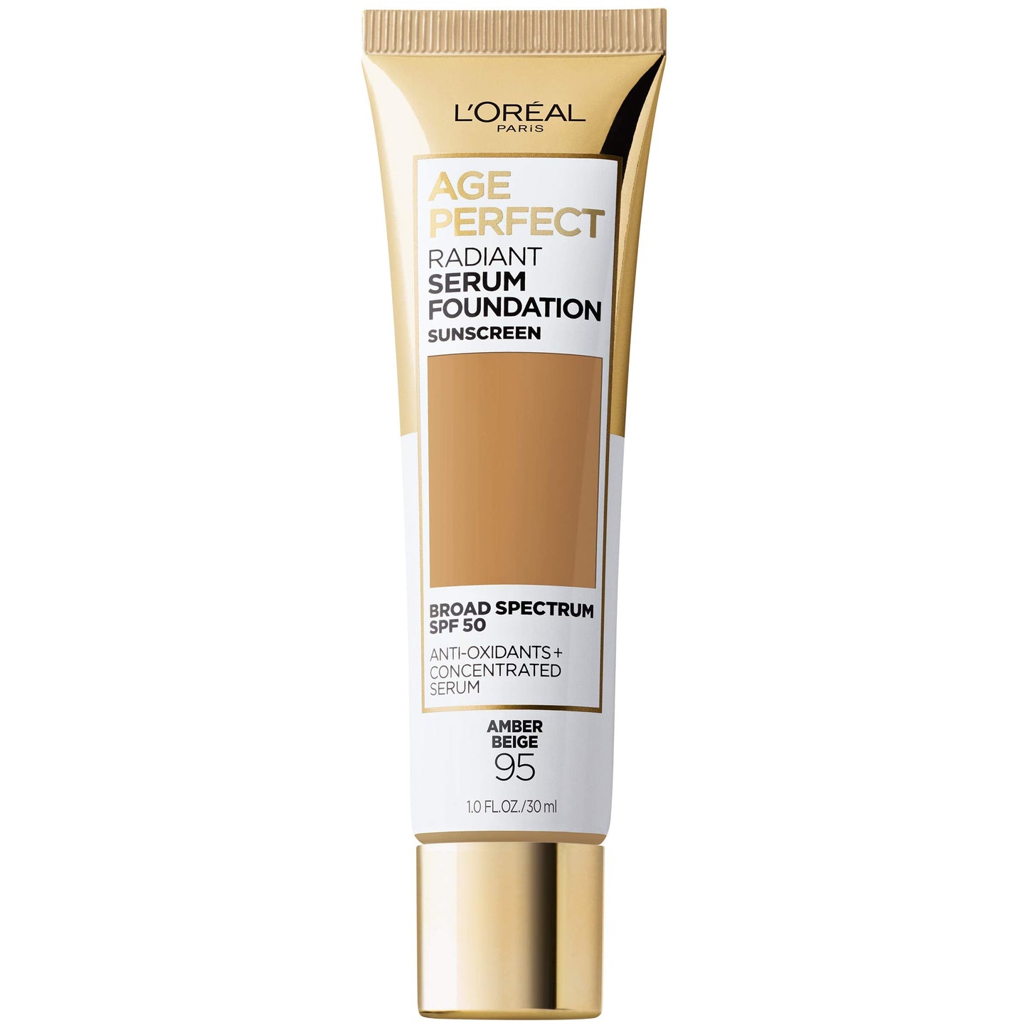 L'Oreal Paris Age Perfect Radiant Serum Foundation With Spf 50, Amber Beige, 1 Ounce