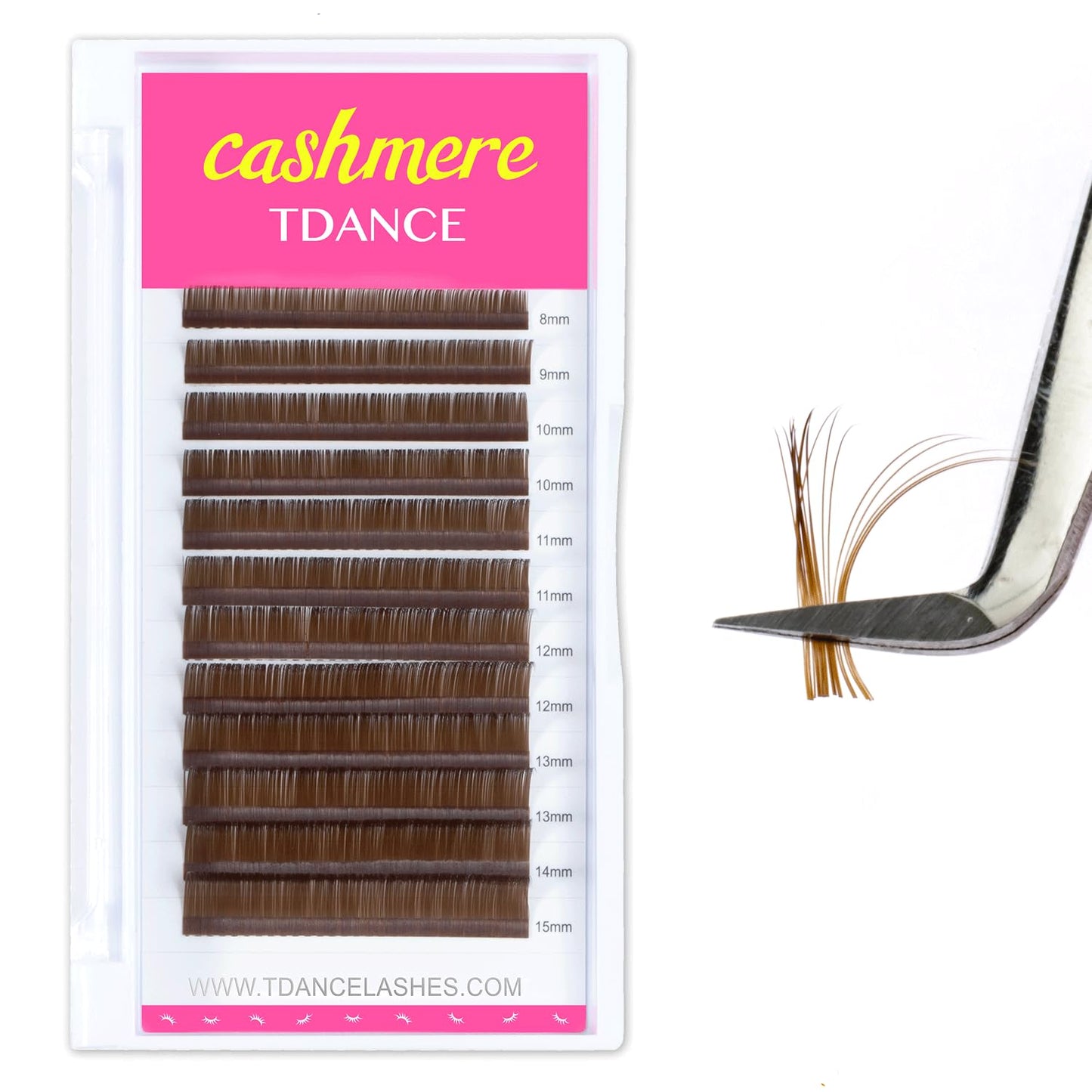 Tdance Dark Brown Lash Extensions Colored Lash Extensions Classic Lash Extensions 0.07Mm C/D Curl Premium Silk Individual Lashes