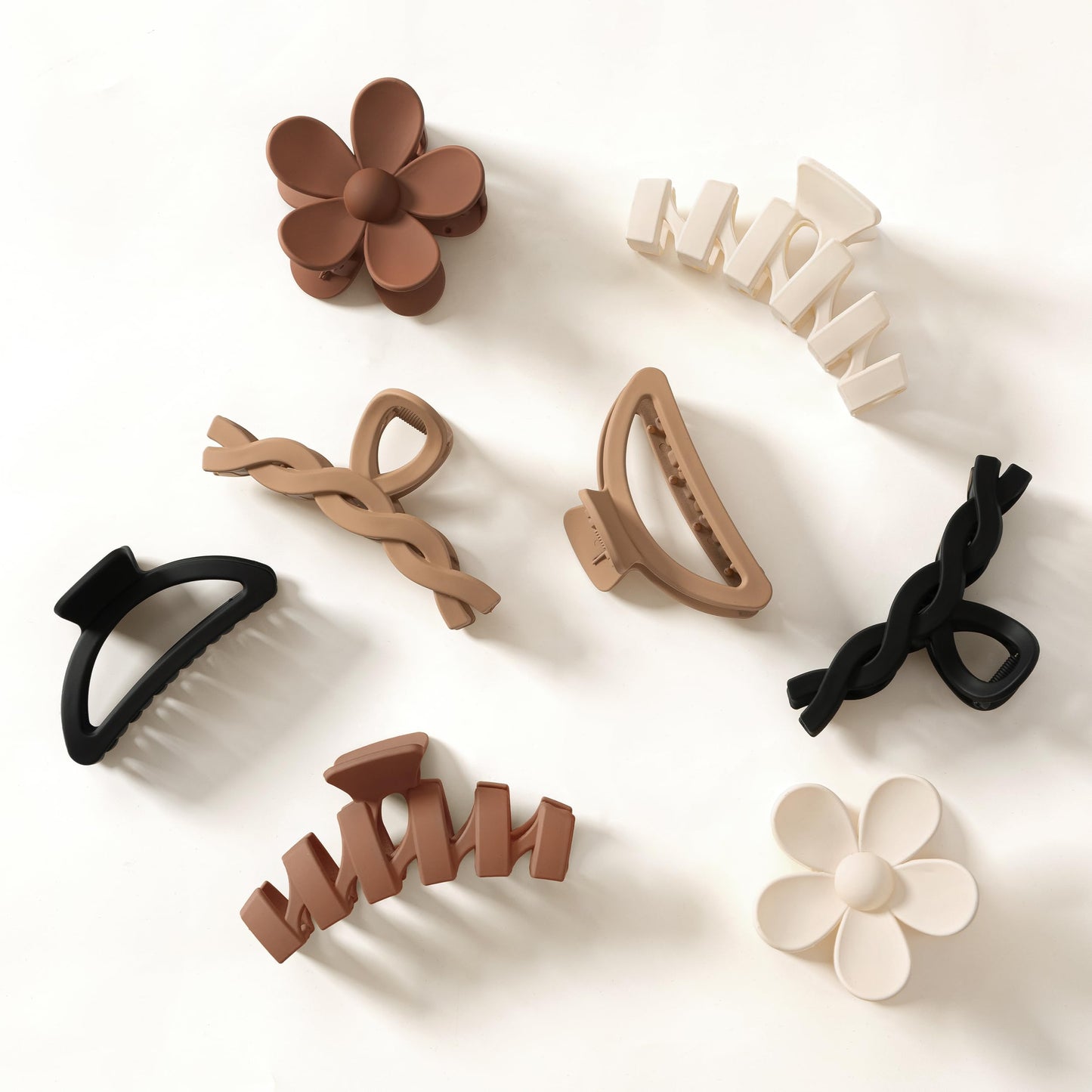 Sunolga 8Pcs Hair Clips For Women, Flower Claw Clips For Thick Hair, Non-Slip Hair Accessories With Multi-Styles, Gradient Color