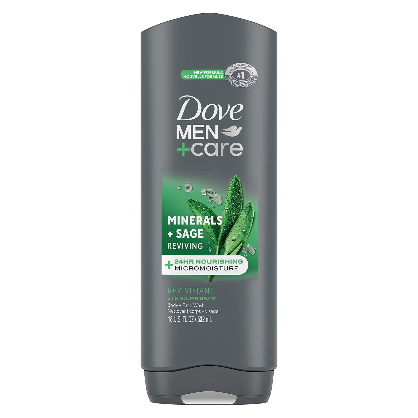Dove Men + Care Elements Body Wash Mineral+Sage 18 Oz Effectively Washes Away Bacteria While Nourishing Your Skin