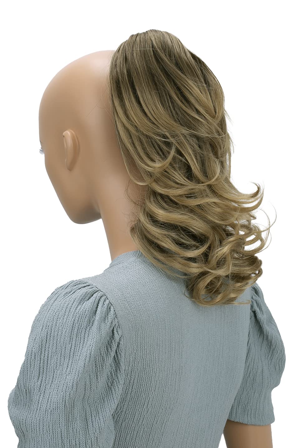Caisha 14'' Wavy Clip On Ponytail With Butterfly Clip Hairpiece Heat-Resistant Synthetic Fibres Brown Blonde Mix H125