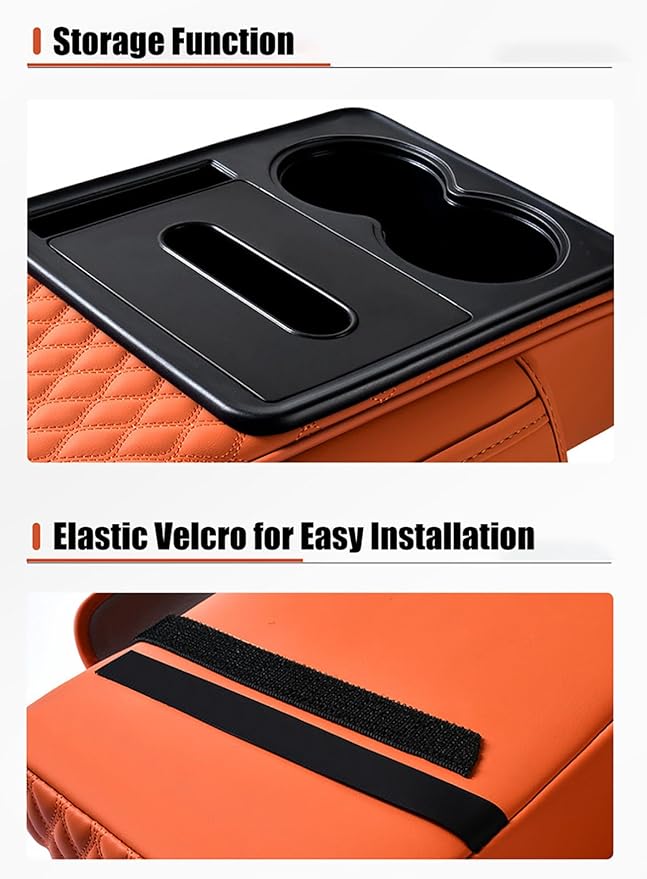 Car Armrest Center Console Cover for Toyota Prius (XW20) 2.Gen 2003 2004 2005 2006 2007 2008 2009 2010, Center Console Pad with Cup Holder, Multifunctional Armrest Cushion,C Coffee