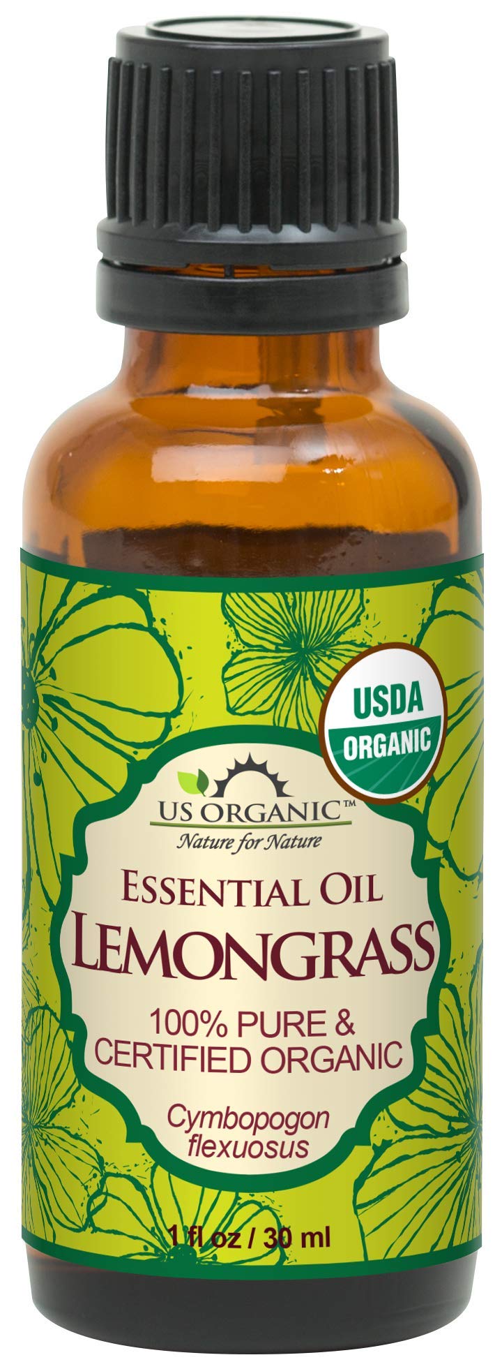 Us Organic 100% Pure Lemongrass Essential Oil, Usda Certified Organic, Extracted By Steam Distillation Method, For Hair, Nail Po
