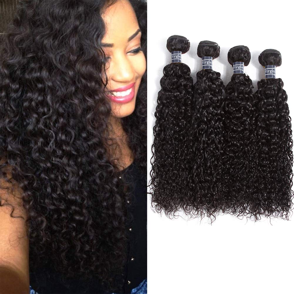 Amella Hair Brazilian Virgin Curly Hair (14 16 18 20''400G) 4 Bundles Weave 8A 100% Unprocessed Brazilian Virgin Curly Hai