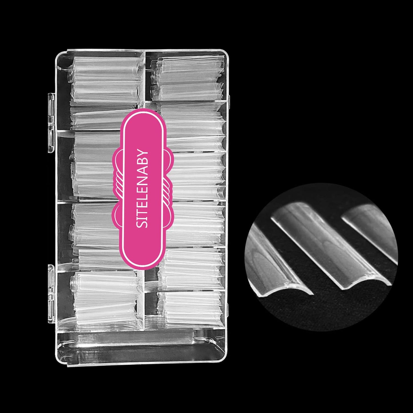 No C Curve Xxl Square Nail Tips-Clear Acrylic Nails Square Shape Nail Tips Sitelenaby 500 Pcs Flattened Half Cover False Nails F