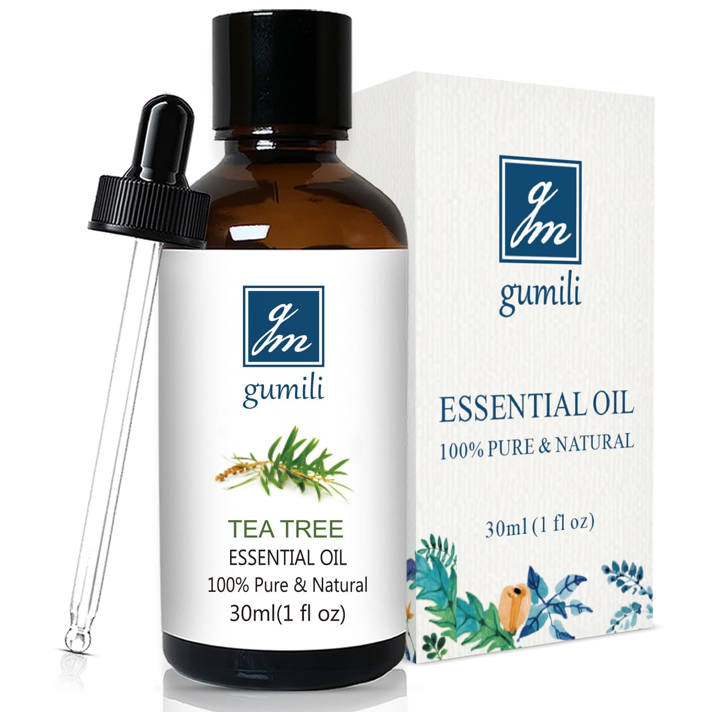 Gm Gumili Tea Tree Oil For Skin, Hair, Nail Fungus, Face Body Wash, Foot Soak, Spray, 100% Pure Tea Tree Essential Oil - 30Ml