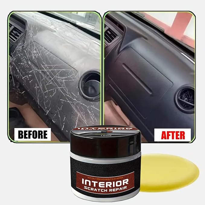 Dashboard Scratch Repair Kit, Car Dashboard Restorer & Protectant With UV Shield, Professional Grade Interior Scratch Repair Wax, Non-Greasy Formula For Dashboards, Trim & Parts