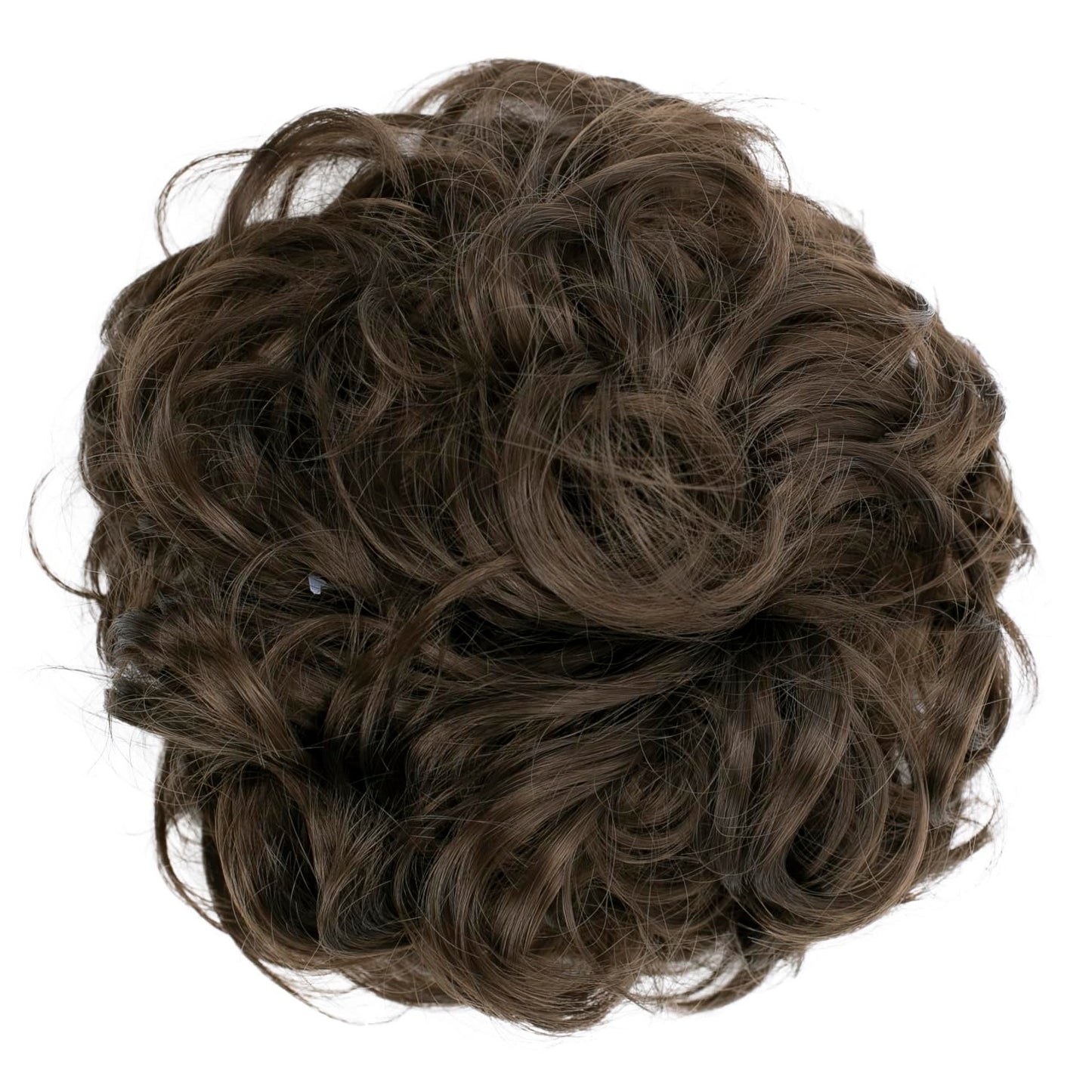 Caisha Big Hairpiece Scrunchy Updo Bridal Hairstyle Curly Messy Bun Brunette G5E