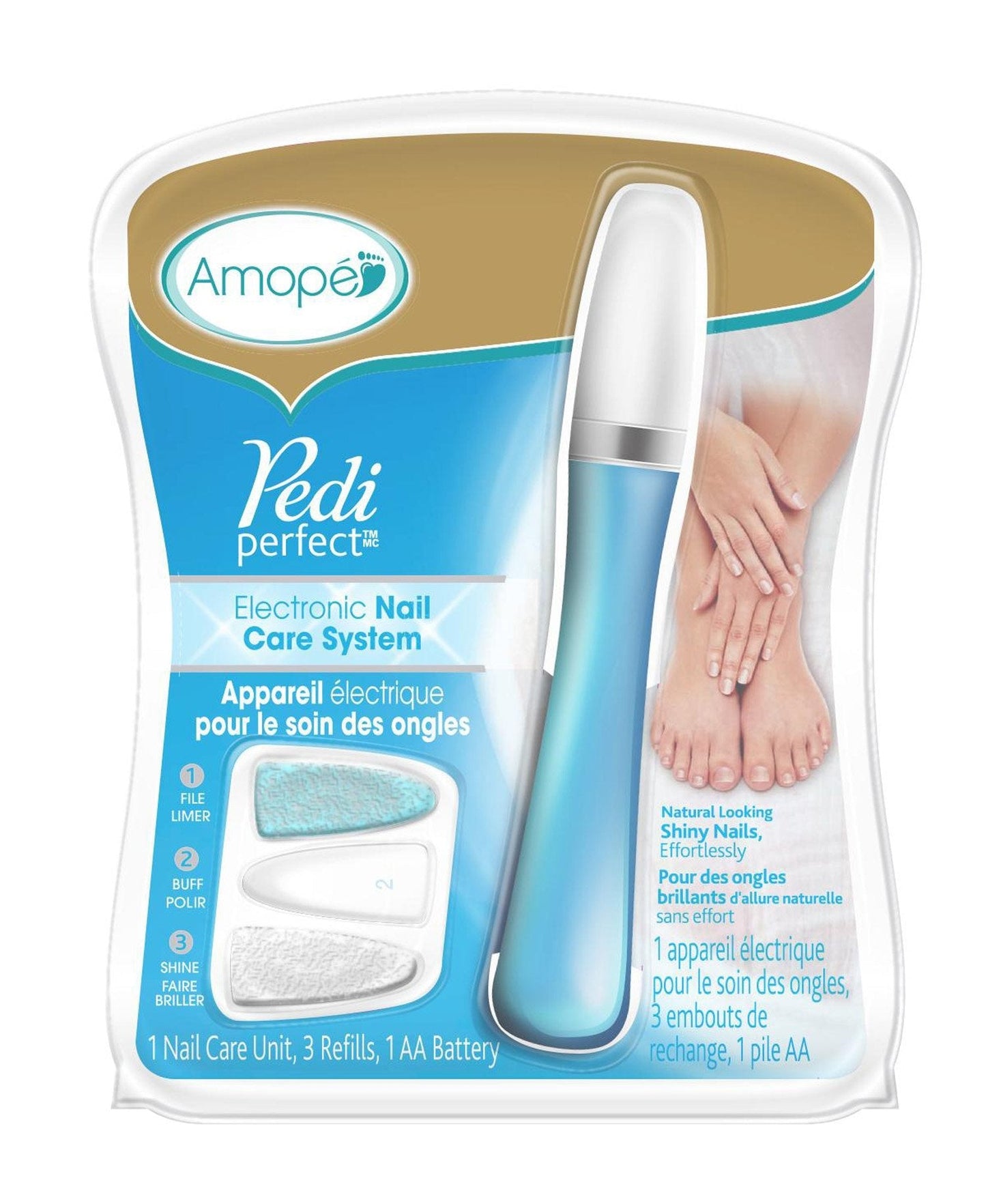 Amop Pedi Perfect Electronic Nail File With Nail Oil Sample 1 Ea