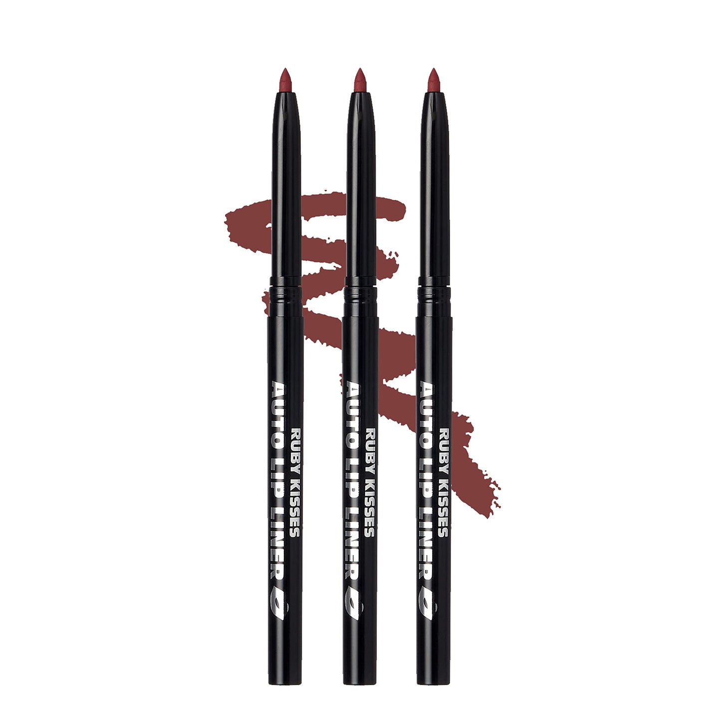 Ruby Kisses Auto Lip Liner Pencil, Long Lasting & Non-Fading, Smooth Application, Non-Feathering With Rich Color, No Sharpener N
