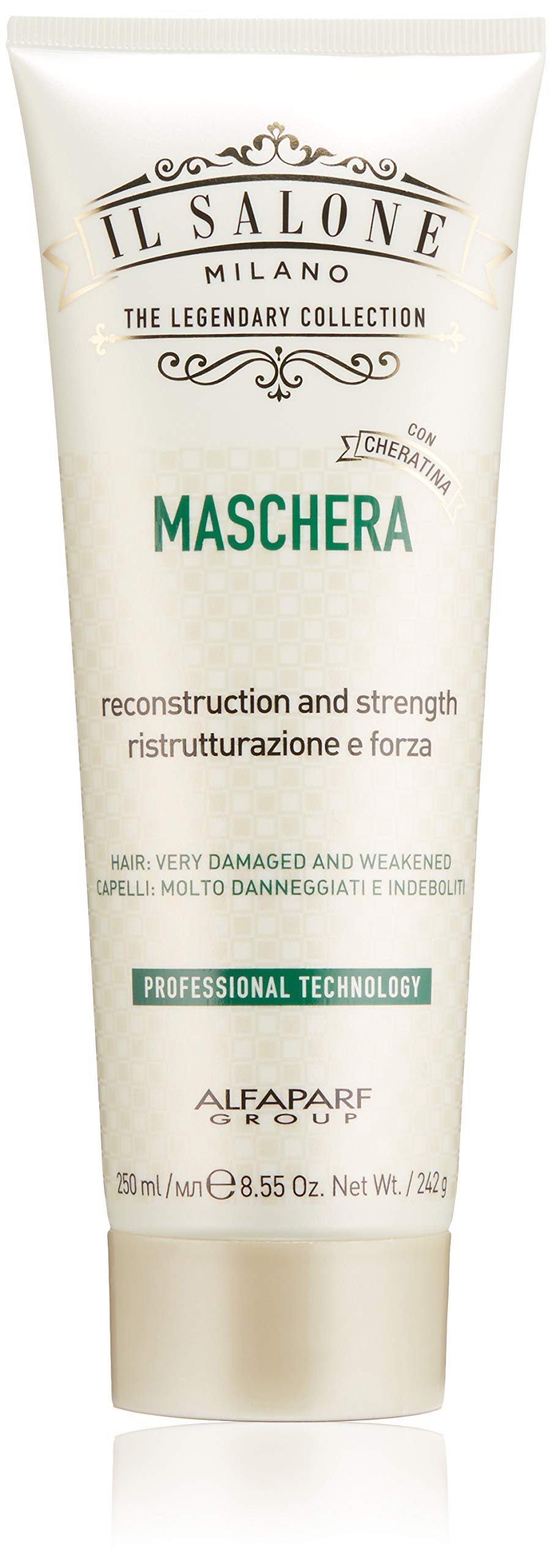 Il Salone Milano Professional Keratin Mask For Very Damaged Hair - Reconstruction, Strengthen And Repair - Premium Quality - 8.5