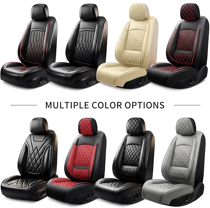 Fit TLX Car Seat Covers for Acura TLX 2014-2025 2026 - Premium Leather, Waterproof, All-Weather, Airbag Compatible, Anti-Slip, Breathable, Easy Install, Seat Protectors, Full Set, Red