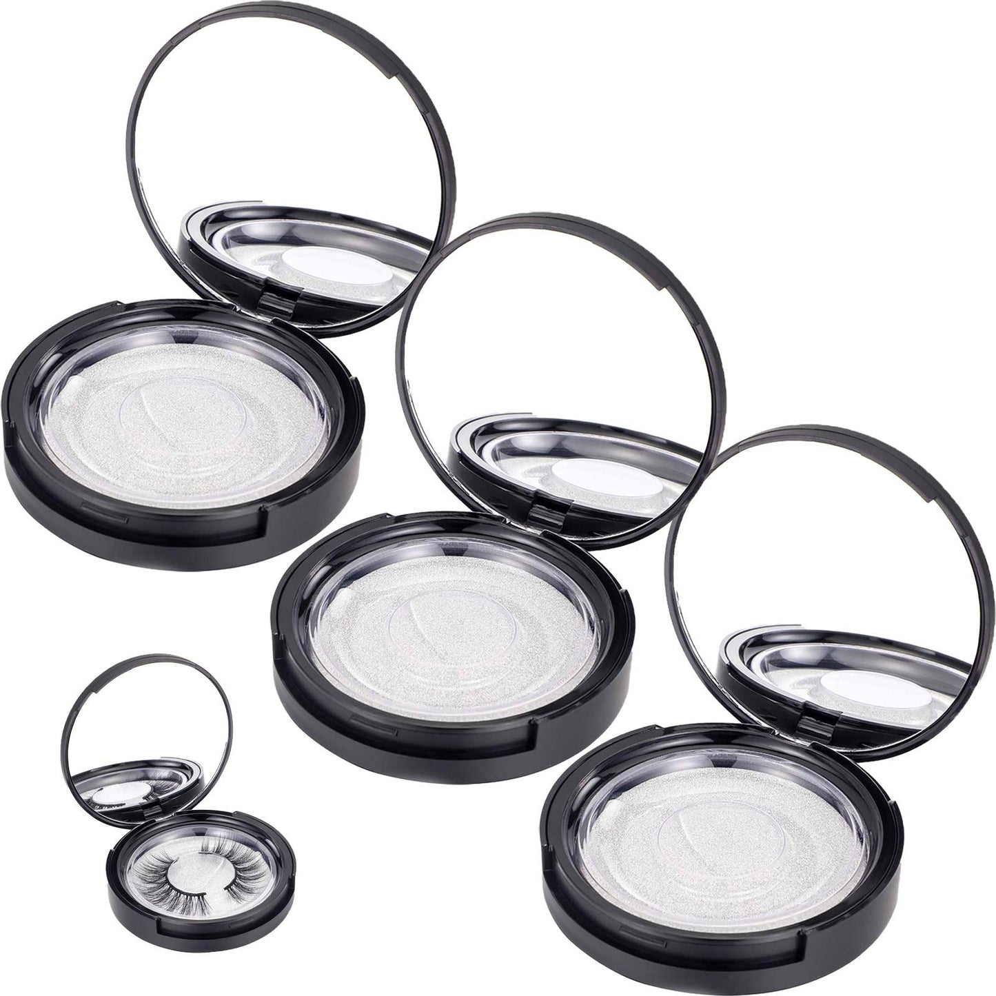Sheynian 3 Pack Eyelash Storage Case Holder With Mirrow, Empty Eyelash Cases Travel With Lash Holder For For Ladies And Girls