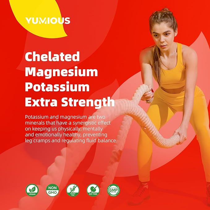 Magnesium Glycinate Gummies 1000mg - for Adults Magnesium Potassium Supplement with Vitamin D, B6, CoQ10 for Calm Mood & Sleep Support - 60 Strawberry Gummies -1 Pack
