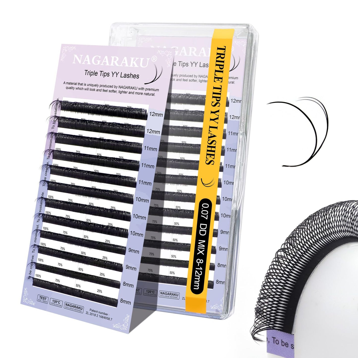 Nagaraku 3 Tips Triple Yyy Eyelash Extensions Supplies Y Lash 6D Easy Fan Russian Volume Crisscross Eyelashes Handwoven Y Shaped