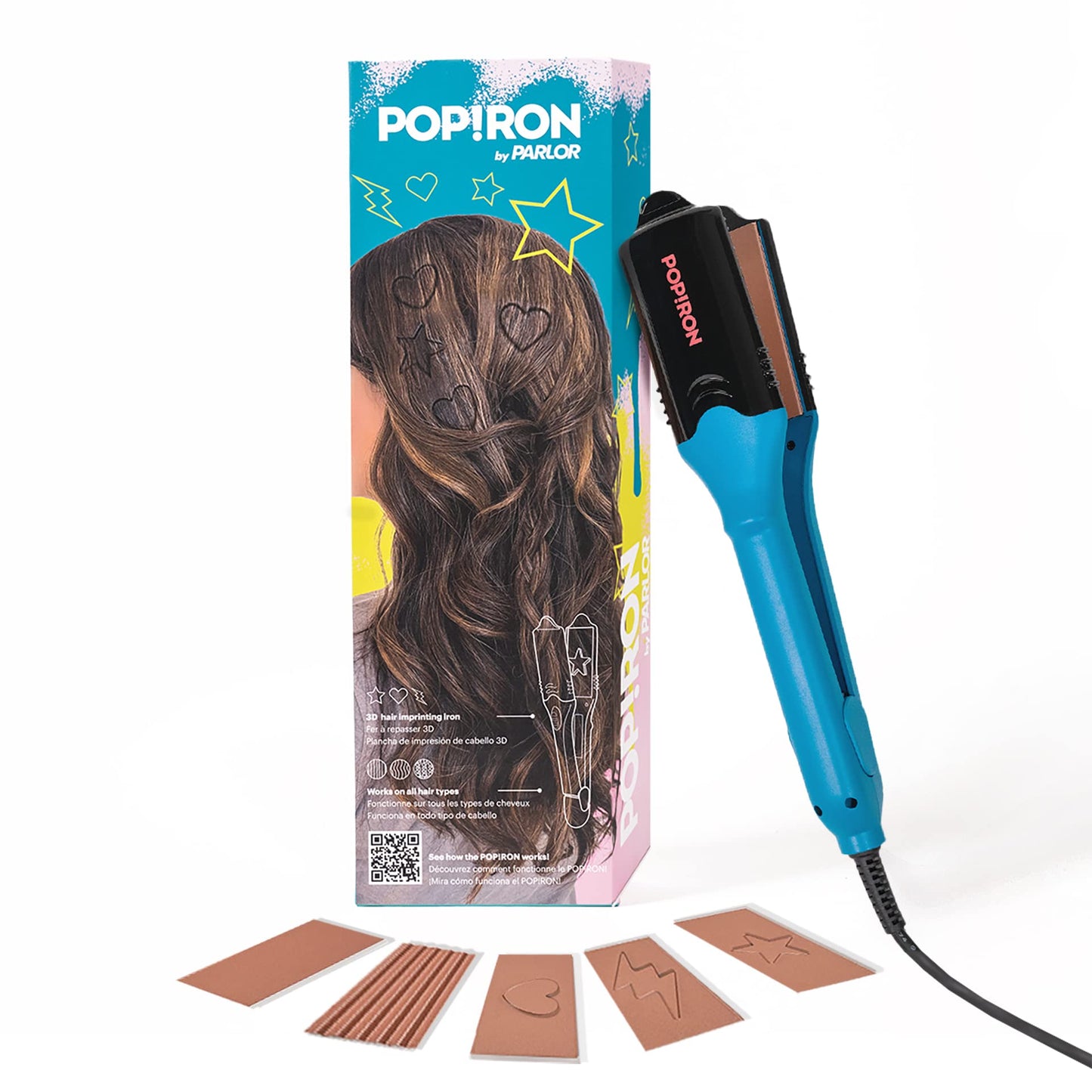 Popiron Hair Straightener & First 3D Image Hair Imprinting Iron - Comes With 5 Different Plates Including Hair Straightener, Cri