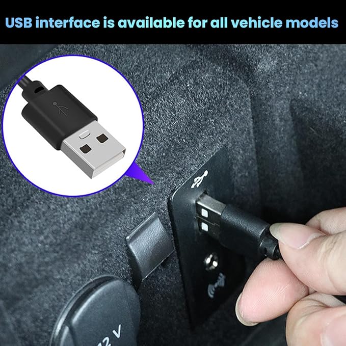 BESULEN Car Interior LED Lights, Automotive Ambient Neon Light Kit with USB Port, Car Accessories, Gifts for Men and Women, 4 in 1 Decoration Lights for Car, Garden, Home, Party(Pink)