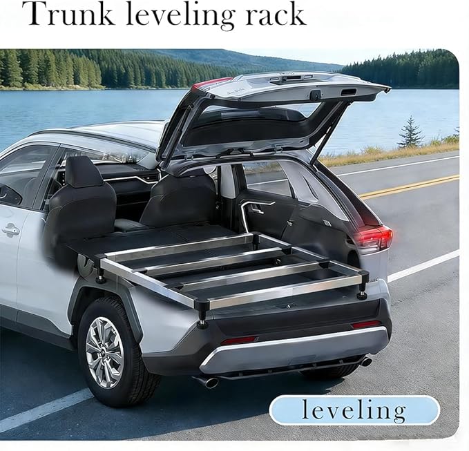 Car Camping Bed Platform for Traveling, Universal Adjustable Car Sleeping Platform, Car Trunk Mattress Extension Kit for Most SUV Hatchback,Retractable Scalable Rack Fits 2021-2025 Ford Bronco 4-Door