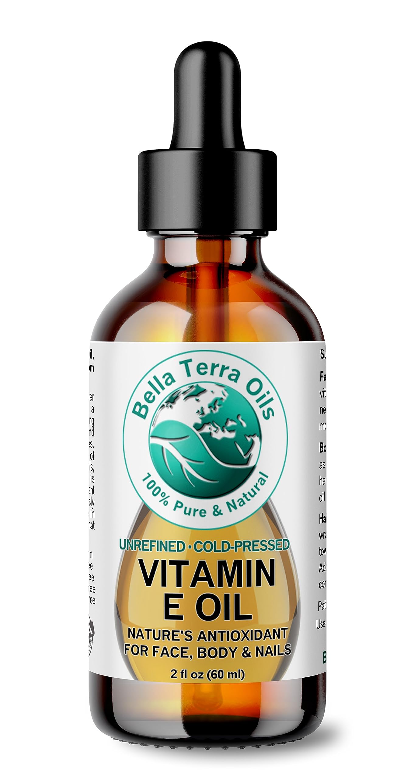 Bella Terra Oils - Organic Vitamin E Oil 8 Oz - Luxurious Organic Wheat Germ Derived Oil, Abundant In Organic Vitamin E Antioxid