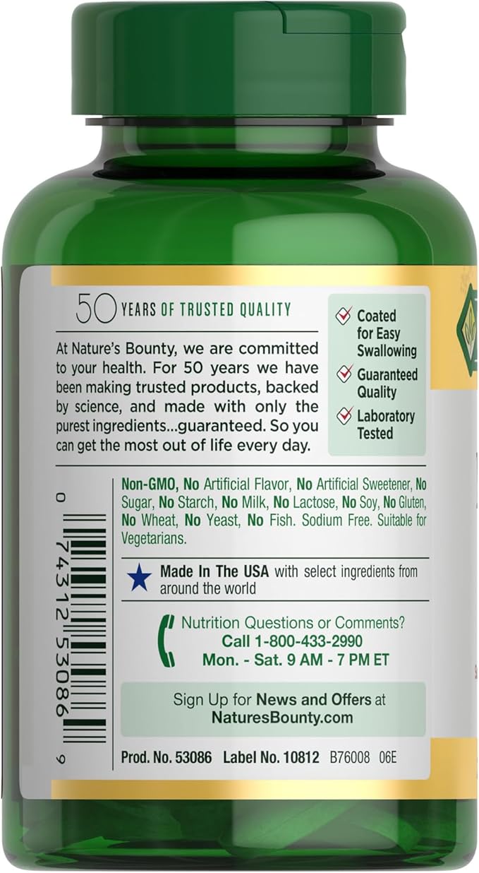 Nature's Bounty Magnesium Supplements - Magnesium 500 Mg Tablets for Bone & Muscle Health, 200 Count (Pack of 1)