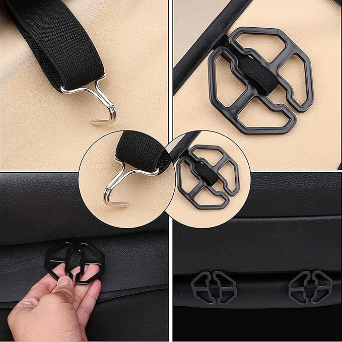 Coverado Seat Covers, Car Seat Covers Full Set, Leather Seat Covers for Cars, Car Seat Protector, Gray Car Seat Covers Front Seats and Back Seats Universal Fit for Most Cars Black