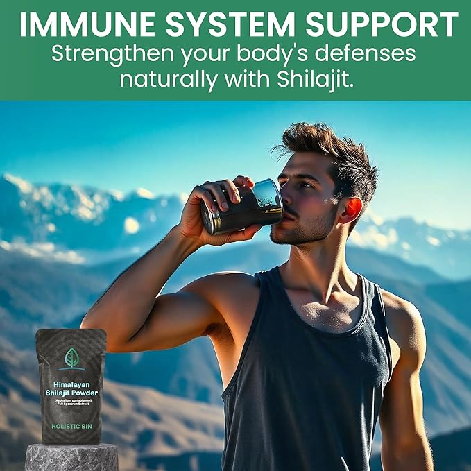 Holistic Bin Raw Himalayan Shilajit Powder - Shilajit Extract (Asphaltum Punjabianum) - No Fillers, Rich in Fulvic Acid & Trace Minerals - Premium Supplement for Energy & Wellness - 25 Servings