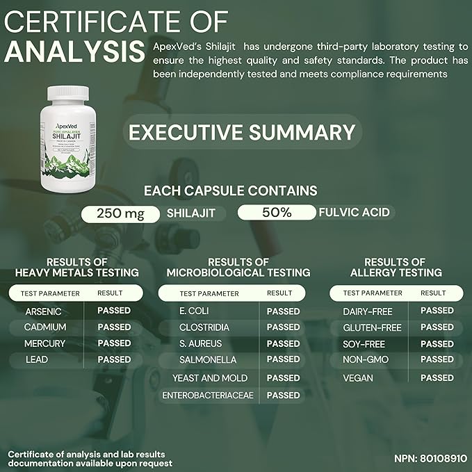 Pure Himalayan Shilajit – 60 Capsules | Health Canada Approved | Energy, Stamina & Mental Clarity | Vegan & Lab-Tested
