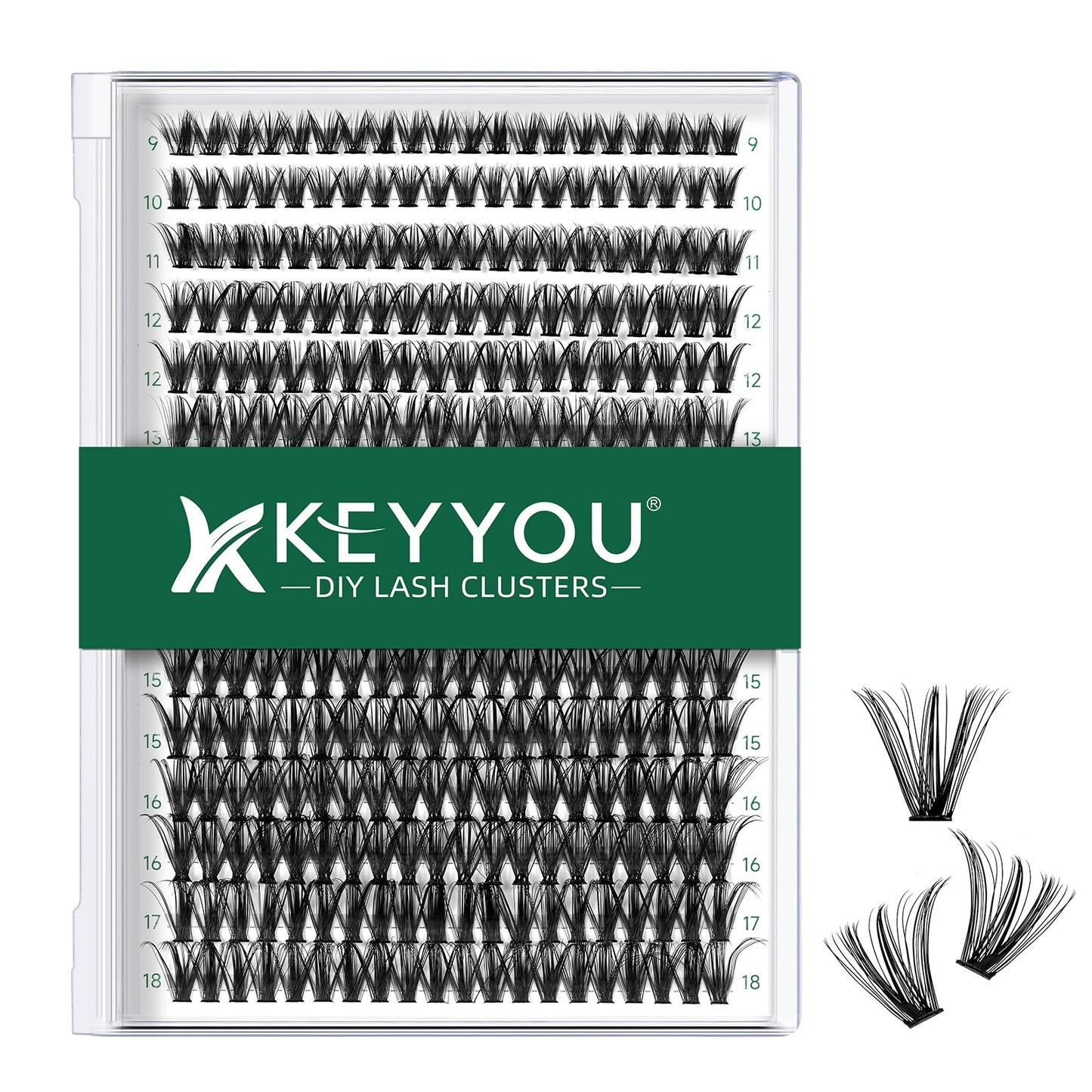 Lash Clusters 300Pcs Individual Lashes 40D 0.07C Curl 9-18Mix Lash Extensions Clusters Lashes Soft&Natural False Eyelashes Indiv
