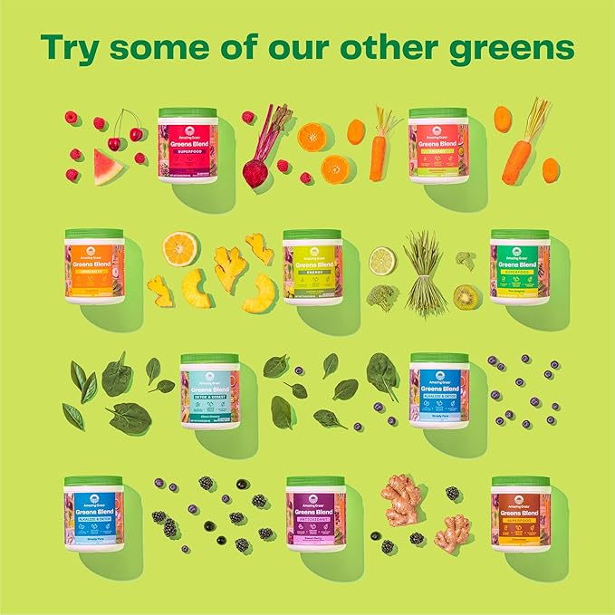 Bundle of Amazing Grass Greens Superfood Powder: Greens Powder with Digestive Enzymes & Probiotics, Organic Spirulina, Chlorella, and Beet Root Powder, Original, 30 Servings (60 Total Servings)