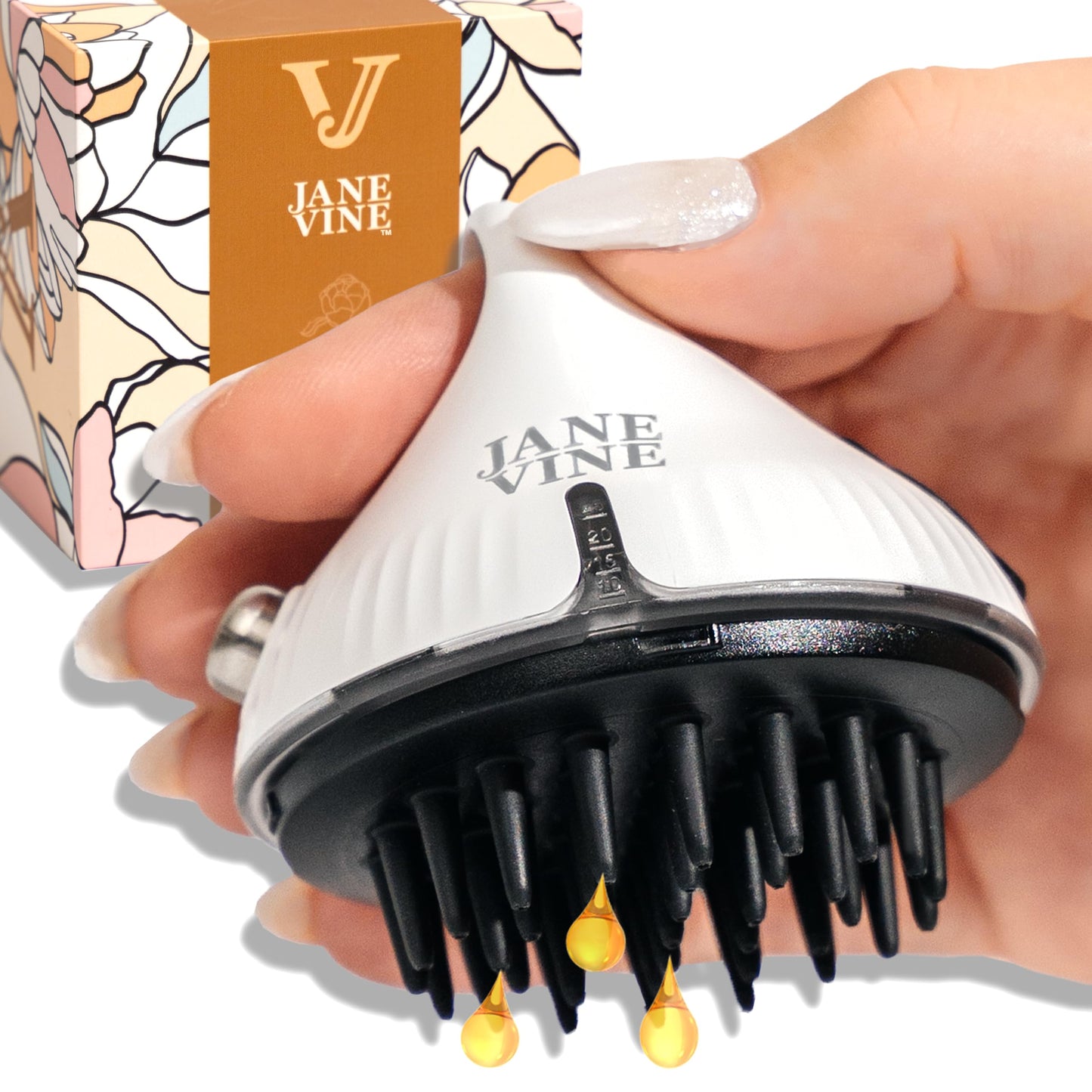 Jane Vine Hair Oil Applicator & Scalp Applicator For Hair Growth Serum - Hair Oil Comb & Brush For Scalp - Silicone Bristles - H