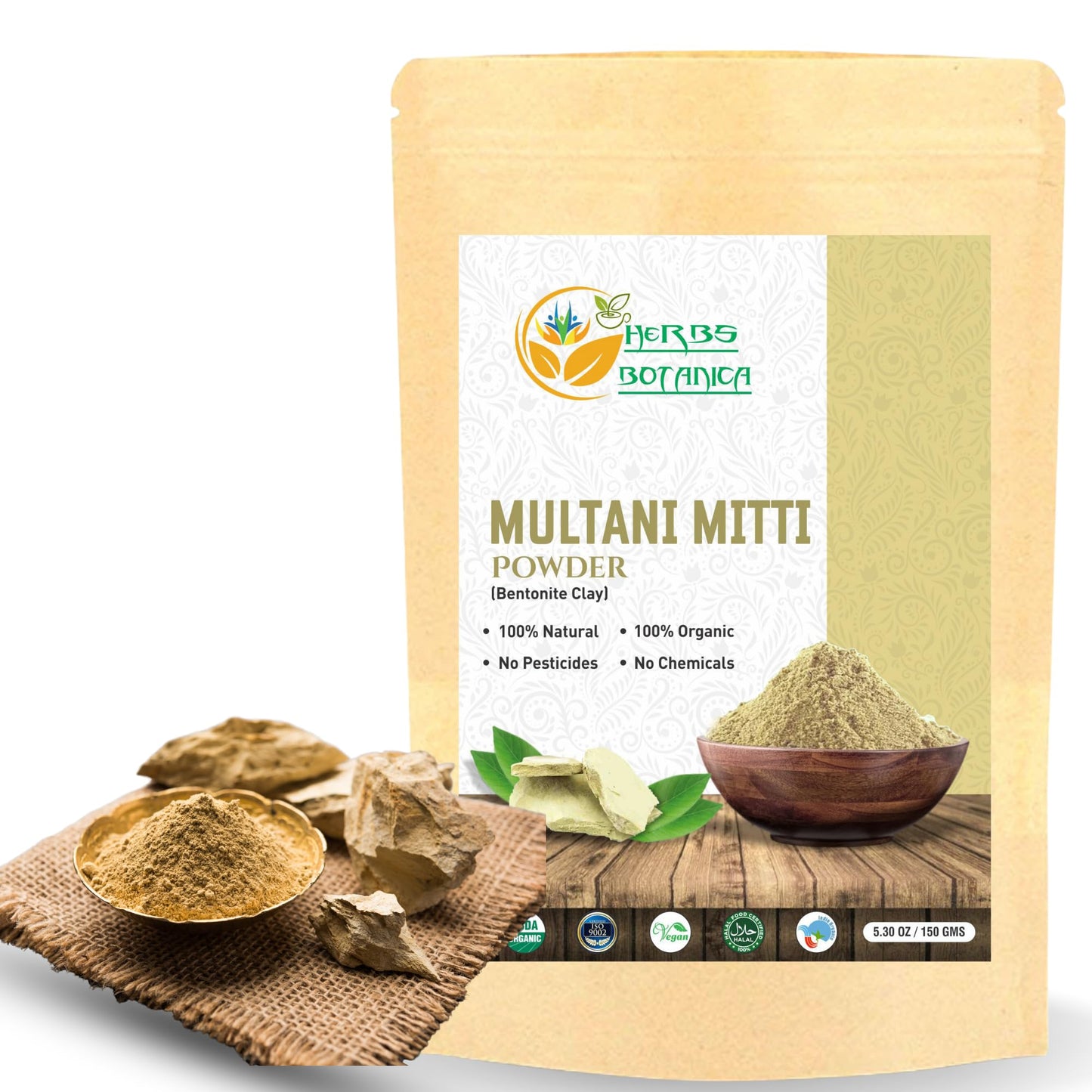 Multani Mitti Earth Clay Bentonite Clay 100% Organic Clay Mask Face Mask Skin Care Indian Healing Kaolin Clay Indian Deep Pure G