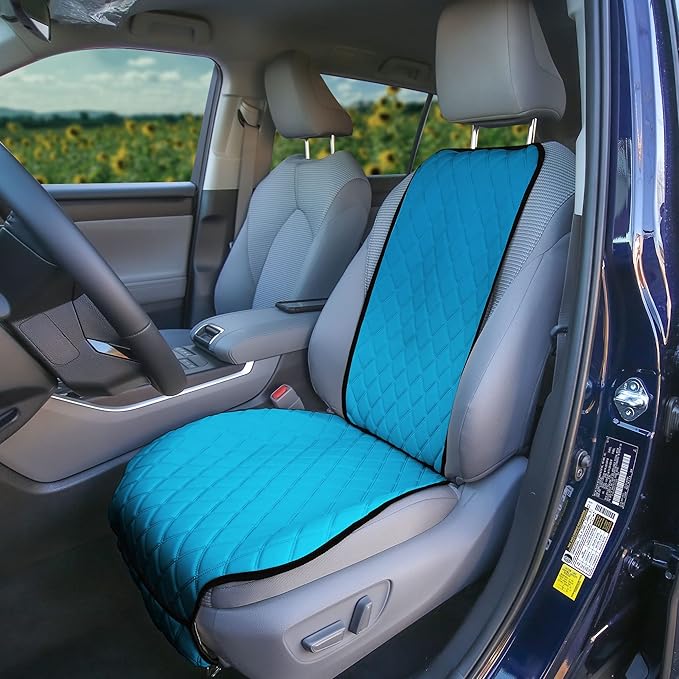 FH Group Car Seat Cushion โ Neosupreme Single Front Seat Cover with Front Pockets, Airbag Compatible, Universal Fit Car Seat Cushion for Driver or Passenger Seat, SUV, Truck, Sedan & Van โ Aqua