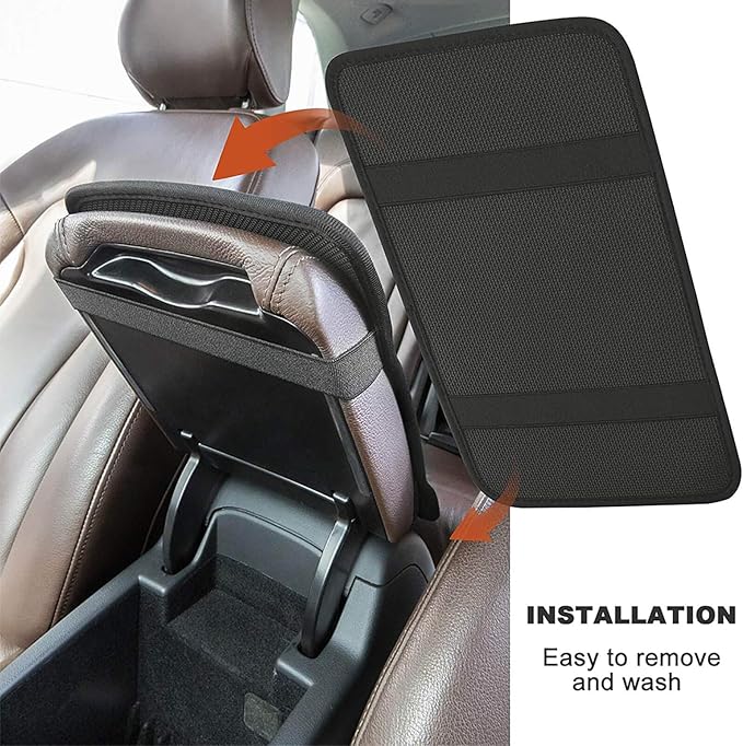 Universal Car Handrail Box Cushion for Black and White Houndstooth Auto Center Console Armrest Cover Pad Comfort, Fit Armrest Box Cover Car Accessories for Most Vehicle SUV Truck